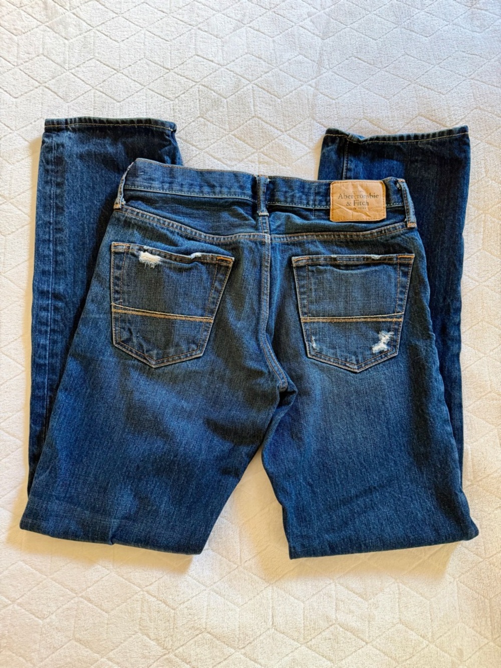 Abercrombie & Fitch Slim Straight Jeans Mens 30x32 Medium Wash Y2K Grunge Denim - Picture 5 of 14